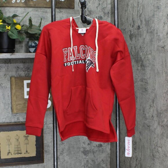 NWT NFL Atlanta Falcons Juniors Fleece Hooded Sweatshirt 196365612542 L Red - Picture 1 of 4